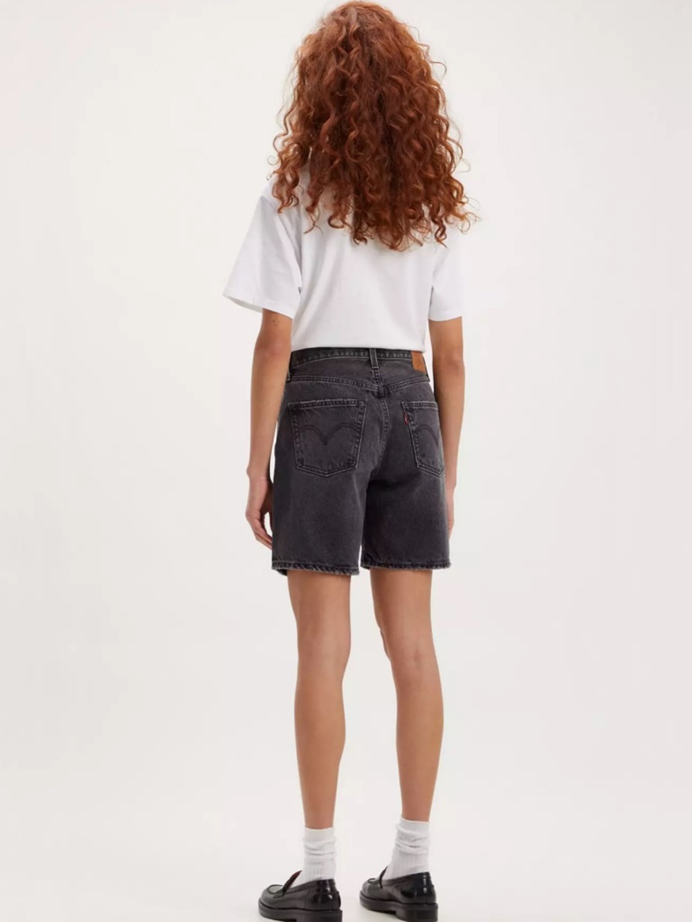 Levi's 501 90’s Women's Charcoal Black Denim Bermuda Shorts SZ 24 - Picture 2 of 10